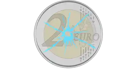 Steinschlag große unter zwei euro münze